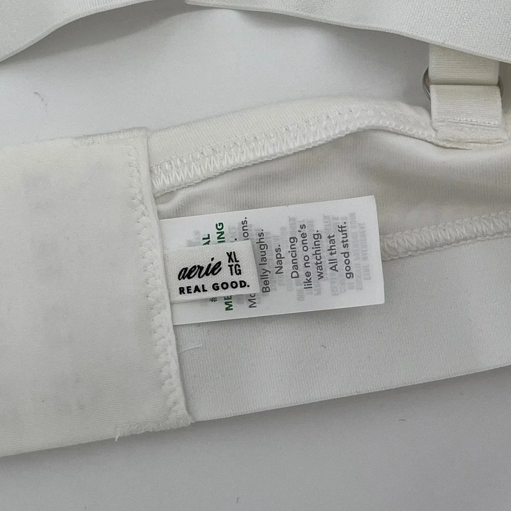 Aerie Womens Cotton Scoop Bralette‎ Bra Size XL Side Lattice Adjustable Straps